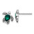 Sterling Silver Rhodium-plated Polished and Antiqued Green Crystal May Birthstone Turtle Earrings