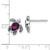 Sterling Silver Rhodium-plated Polished and Antiqued Purple Crystal February Birthstone Turtle Earrings