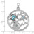 Sterling Silver Rhodium-plated Polished and Antiqued Round Crystal Sealife Pendant