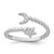 Sterling Silver Rhodium-plated Polished and Beaded Adjustable CZ Moon and Star Size 6 Ring