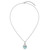 Sterling Silver Rhodium-plated Polished and Beaded Larimar Sailboat 16 Inch with 2 Inch Extension Necklace