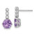 Sterling Silver Rhodium-plated Polished and Beaded Round Amethyst and White Topaz Dangle Post Earrings