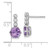 Sterling Silver Rhodium-plated Polished and Beaded Round Amethyst and White Topaz Dangle Post Earrings
