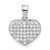 Sterling Silver Rhodium-plated Polished and CZ Pave Heart Pendant