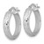 Sterling Silver Rhodium-plated Polished and Diamond-cut 4.00 x 20mm Tube Hoop Earrings