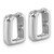 Sterling Silver Rhodium-plated Polished And Grooved 3.5mm x 14mm Square Hinged Hoop Earrings - QE-1B49B9F7-8693