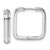 Sterling Silver Rhodium-plated Polished And Grooved 3.5mm x 17mm Square Hinged Hoop Earrings - QE-2E0A97F7-8730