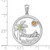 Sterling Silver Rhodium-plated Polished and Grooved Citrine and Peridot Beach Scene Circle Pendant