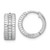 Sterling Silver Rhodium-plated Polished and Grooved CZ 6.2mm Hinged Hoop Earrings