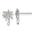Sterling Silver Rhodium-plated Polished and Grooved Peridot and White Topaz Palm Tree Post Earrings