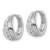 Sterling Silver Rhodium-plated Polished and Grooved White CZ Polished Hinged Hoop Earrings