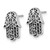 Sterling Silver Rhodium-plated Polished and Oxidized Filigree Hamsa Post Earrings