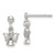 Sterling Silver Rhodium-plated Polished and Satin Angel Post Earrings