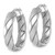 Sterling Silver Rhodium-plated Polished and Scratch Finish 6.0 x 26mm Twisted Round Tube Hoop Earrings