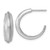 Sterling Silver Rhodium-plated Polished and Scratch Finish C-Hoop Post Earrings - QE-3E638D10-3553