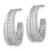Sterling Silver Rhodium-plated Polished and Tapered Pave CZ C-Hoop Post Earrings