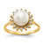 14k 7.5mm FW Cultured Pearl AA Diamond ring