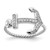 Sterling Silver Rhodium-plated Polished and Textured CZ Anchor Ring - QR-92C3AEE3-3232