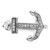 Sterling Silver Rhodium-plated Polished and Textured CZ Anchor Ring - QR-DE7C766B-7599