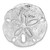 Sterling Silver Rhodium-plated Polished and Textured Sand Dollar Pendant