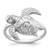 Sterling Silver Rhodium-plated Polished and Textured Sea Turtle Size 6 Ring - QR-89DA0EB9-2035