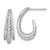 Sterling Silver Rhodium-plated Polished and Twisted CZ Triple J-Hoop Post Earrings