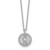 Sterling Silver Rhodium-plated Polished Beaded and Textured CZ Circle 16 Inch with 2 Inch Extension Necklace