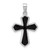 Sterling Silver Rhodium-plated Polished Black Enameled Cross Pendant