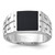 Sterling Silver Rhodium-plated Polished Black Onyx Men's Ring - QR-440CF21D-4508