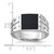 Sterling Silver Rhodium-plated Polished Black Onyx Men's Ring - QR-440CF21D-4508