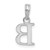 Sterling Silver Rhodium-plated Polished Block Initial -B- Pendant