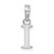 Sterling Silver Rhodium-plated Polished Block Initial -I- Pendant