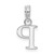 Sterling Silver Rhodium-plated Polished Block Initial -P- Pendant
