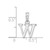 Sterling Silver Rhodium-plated Polished Block Initial -W- Pendant
