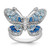 Sterling Silver Rhodium-plated Polished Blue & White CZ Butterfly Ring - QR-9AA083F0-9957