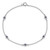 Sterling Silver Rhodium-plated Polished Blue & White CZ Eyes Bracelet