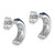 Sterling Silver Rhodium-Plated Polished Blue and White Crystal J-Hoop Earrings