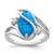 Sterling Silver Rhodium-plated Polished Blue Created Opal & CZ Twist Ring - QR-68C65D76-6213