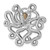 Sterling Silver Rhodium-plated Polished Blue Crystal Octopus Chain Slide