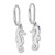 Sterling Silver Rhodium-plated Polished Blue Crystal Seahorse Dangle Earrings