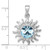 Sterling Silver Rhodium-Plated Polished Blue Crystal Sun Pendant