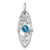 Sterling Silver Rhodium-plated Polished Blue Enamel Turtle Surfboard Pendant - QP-54CC28A6-4099