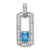 Sterling Silver Rhodium-plated Polished Blue Topaz and CZ Pendant