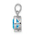 Sterling Silver Rhodium-plated Polished Blue Topaz Oval Pendant