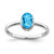 Sterling Silver Rhodium-plated Polished Blue Topaz Oval Ring - QR-26821D99-3457