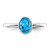 Sterling Silver Rhodium-plated Polished Blue Topaz Oval Ring - QR-26821D99-3457