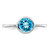 Sterling Silver Rhodium-plated Polished Blue Topaz Round Ring - QR-697E51FC-6324