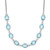 Sterling Silver Rhodium-plated Polished Blue Topaz w/2 in ext. Necklace