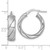 Sterling Silver Rhodium-plated Polished Brushed/Textured 6.00mm x 22mm Tube Hoop Earrings