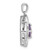 Sterling Silver Rhodium-plated Polished Checker-cut Round Amethyst and White Topaz Pendant